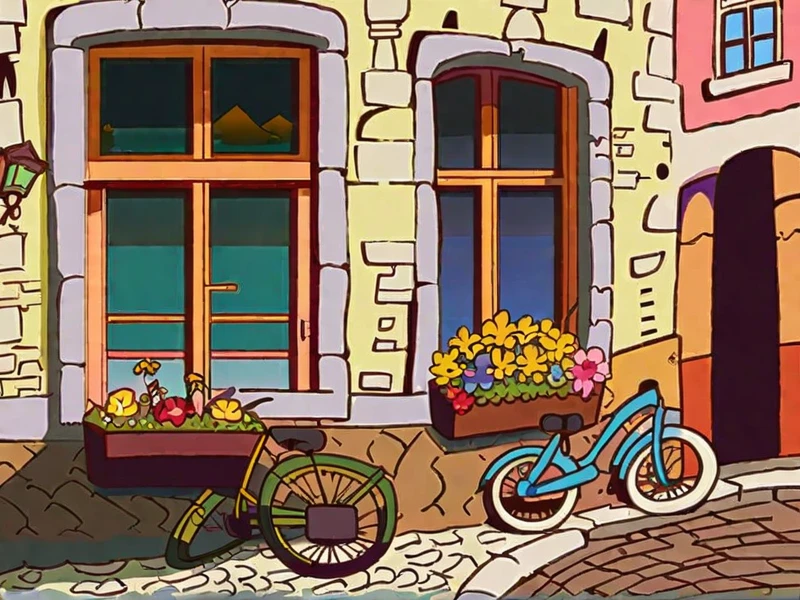 Same scene transformed into anime illustration style